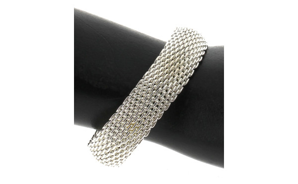 Bracelet argent 925ème à maille souple. 