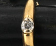 Bague jonc solitaire diamant, or jaune 1