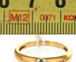 Bague jonc solitaire diamant, or jaune 1
