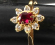 Bague en or jaune 18 cts, sertie d'un ru