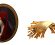 Lot de 2 broches : une broche en plaqué 
