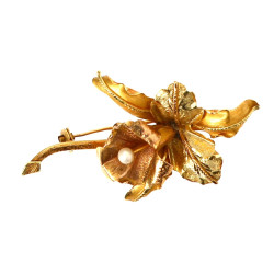Broche en or jaune 18 cts en forme d'orc