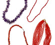 Lot de 4 colliers dont un en ambre et un