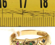 Bague jonc en or jaune 18 cts, serti éto