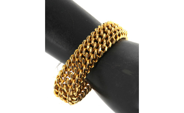 Bracelet en plaqué or à maille large tra