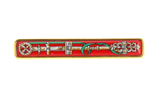 HERMES Paris - Broche barrette émaillée 