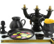 Lot de 6 céramiques émaillées noires : u