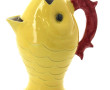 Pichet poisson en céramique jaune et rou