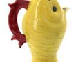 Pichet poisson en céramique jaune et rou