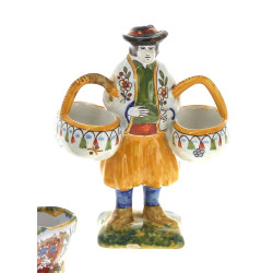 DESVRES - Lot en faïence polychrome : 2 