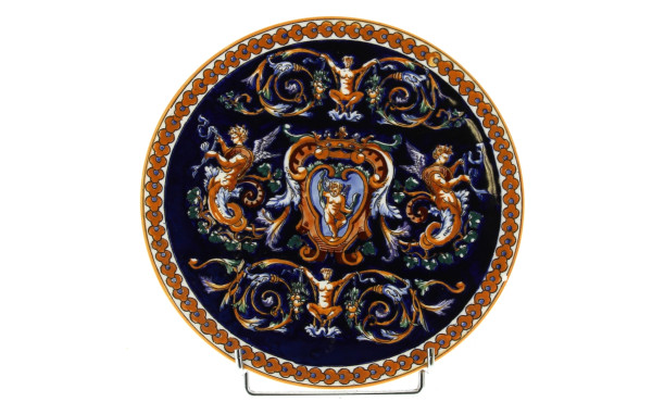 GIEN - Plat à gâteaux rond en faïence fi