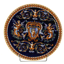 GIEN - Plat à gâteaux rond en faïence fi
