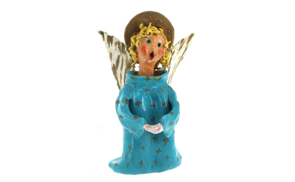 ANGELOT - Sujet en céramique polychrome,