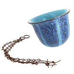 Vasque porte-plante en céramique bleu tu