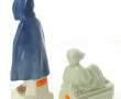 "Fillette en cape bleue", sujet en faïen