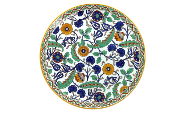 GIEN - Plat rond décor Iznik diam 31 cm