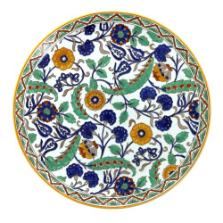 GIEN - Plat rond décor Iznik diam 31 cm