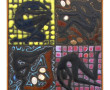 MO, céramiste Xxème - Trois tableaux en 