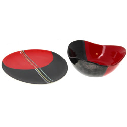VALLAURIS - Lot de 2 pièces : un plat ov