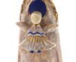 Vierge en céramique à émail rose, bleu e
