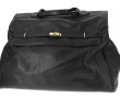 Sac de voyage en cuir noir, H 41 x L 55 