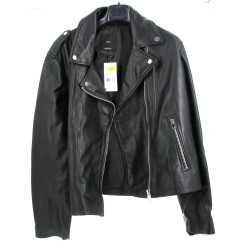 MNG - Veste perfecto femme en cuir noir,