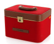 LANCEL - Vanity en toile rouge et cuir b