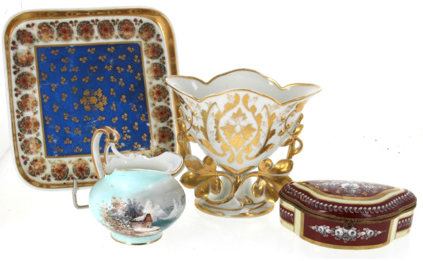Lot de porcelaines XIXème et Xxème : cré