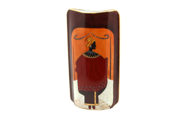 Vase à section ovale en porcelaine polyc