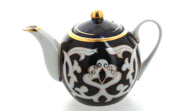 Théière en porcelaine bleue et or de Pah