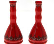 Paire de petits vases en verre rouge déc
