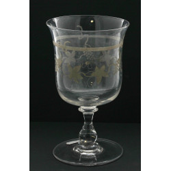 Rince-raisin ancien en verre gravé, H 21