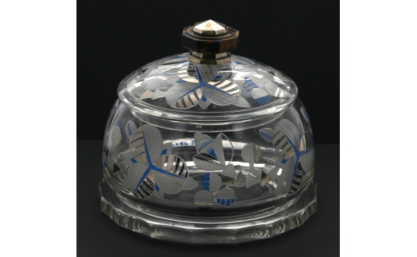 Grande bonbonnière ART DECO en verre gra