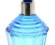 Carafe ART DECO en verre bleu, col cercl