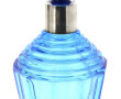 Carafe ART DECO en verre bleu, col cercl