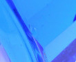 Carafe ART DECO en verre bleu, col cercl