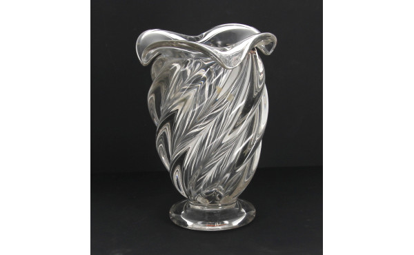 Vase en verre à cotes torses, H 23 cm