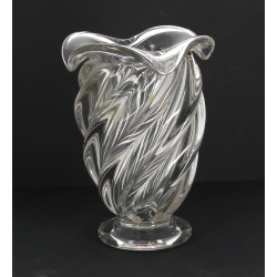 Vase en verre à cotes torses, H 23 cm