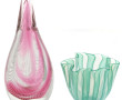 Lot de 2 vases en verre probablement MUR