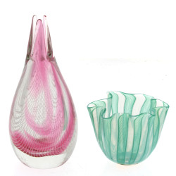 Lot de 2 vases en verre probablement MUR