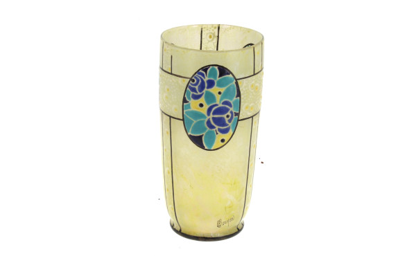 Edouard BECKEN - Vase ART DECO en verre 
