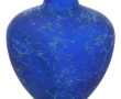 Vase en verre bleu années 90, H 36 cm