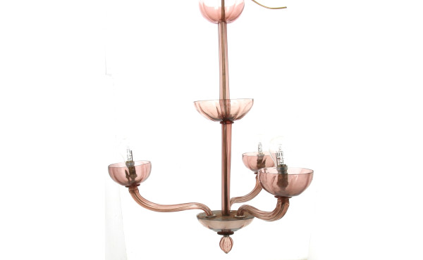 Suspension en verre de couleur violine 