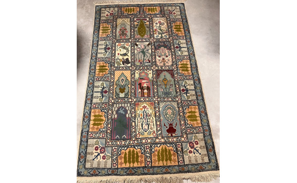 Tapis laine points noués dans les tons v