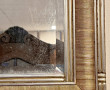 Beau miroir moderne bordure argentée et 