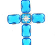 Importante croix en argent 925ème sertie