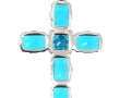 Importante croix en argent 925ème sertie