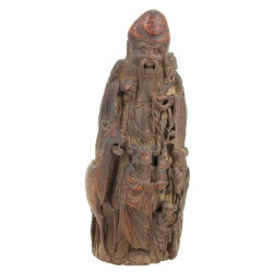 CHINE - Statuette en racine de bambou sc