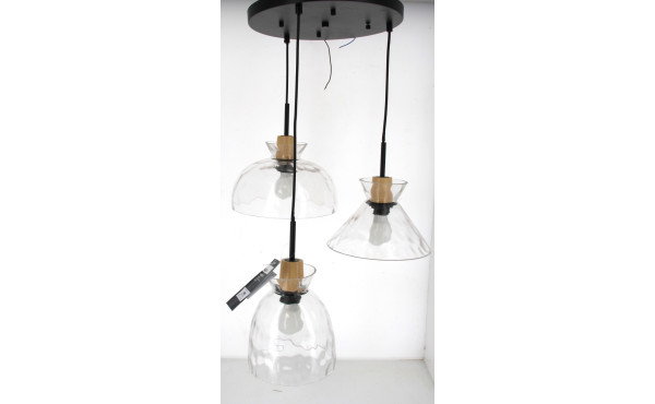 Suspension moderne à 3 globes en verre, 