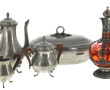 Lot d'étains comprenant une carafe en ve